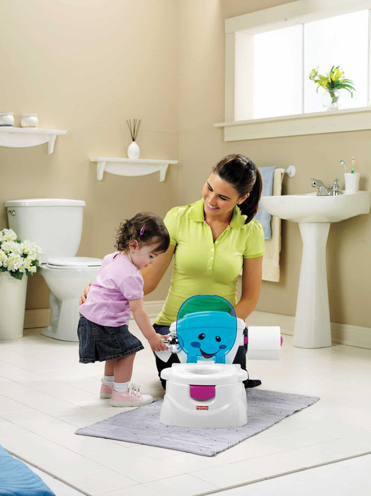 Fisher-Price My First Toilet, Baby Potty, with Music & Funny Phrases, portable Baby Toilet, removable Toilet Seat, German Version, from 1 year, P4326