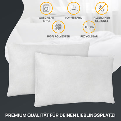 LILENO HOME 4 pack pillow filling 70x90 cm - 40°C washable inner cushion suitable for allergy sufferers - Polyester pillow insert for couch pillows, sofa pillows, throw pillows, and bed pillows.