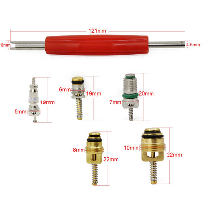 HSEAMALL 50 pieces A/C valve core R12 R134a Automotive air conditioning refrigeration tire valve stem core remover tool assortment kit