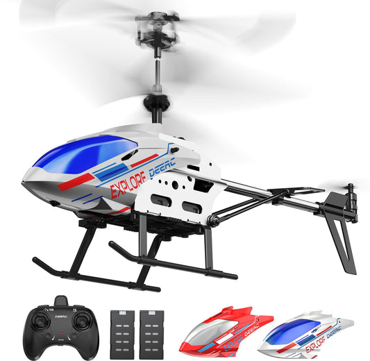 DEERC DE28 Helicopter Remote Control, for beginners, Indoor RC Helicopter Toy with LED lighting, 2.4GH 3.5Ch RC Heli with gyro stabilization, Gift for children aged 12 and above.