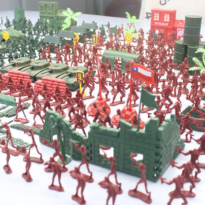 Military model soldier toy army figures set, plastic toy soldiers mini army figures of military plastic army men figures accessories for kids and adults, 330 pieces.