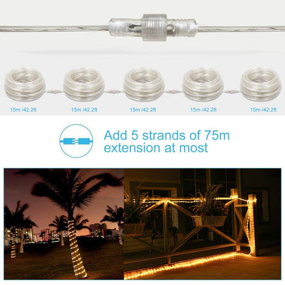 HomePro 15M 200 LED light tube with remote control, string lights, 8 modes and dimmable brightness, powered by electricity, waterproof, perfect for outdoor use, Christmas lighting, decoration, party, celebration Ø5mm