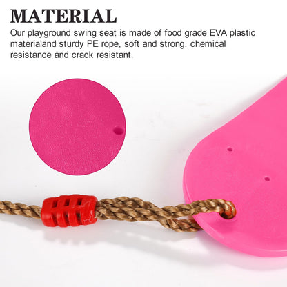 EXTSUD Swing Outdoor, Elastic Kids Swing EVA Soft Board U-Swing Board Swing Seat Swing Board Garden Toy Children, Pink