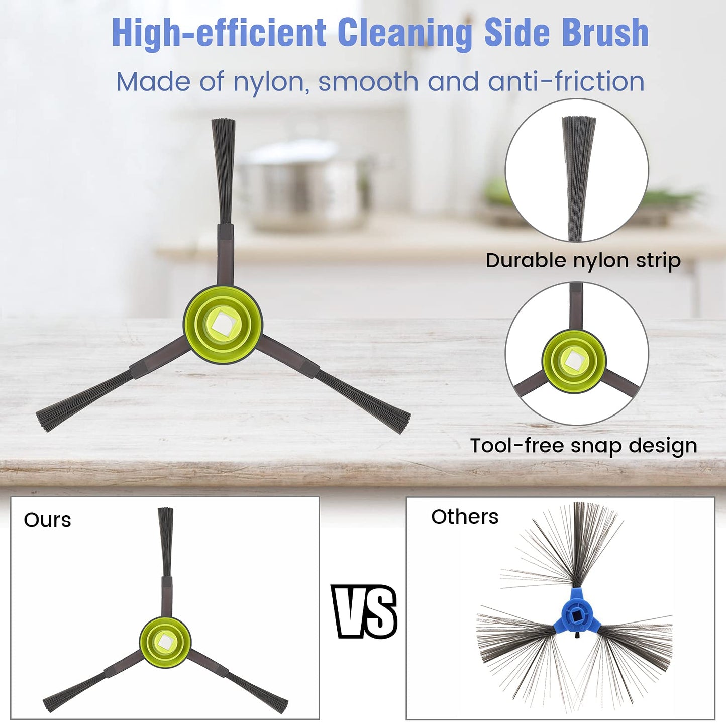 KGC 20 pieces replacement accessories for Ecovacs Deebot OZMO 950 920 vacuum robot, Yeedi 2 Hybrid robot vacuum, 1 main brush + 4 filters + 8 side brushes + 6 cleaning cloths + 1 cleaning brush