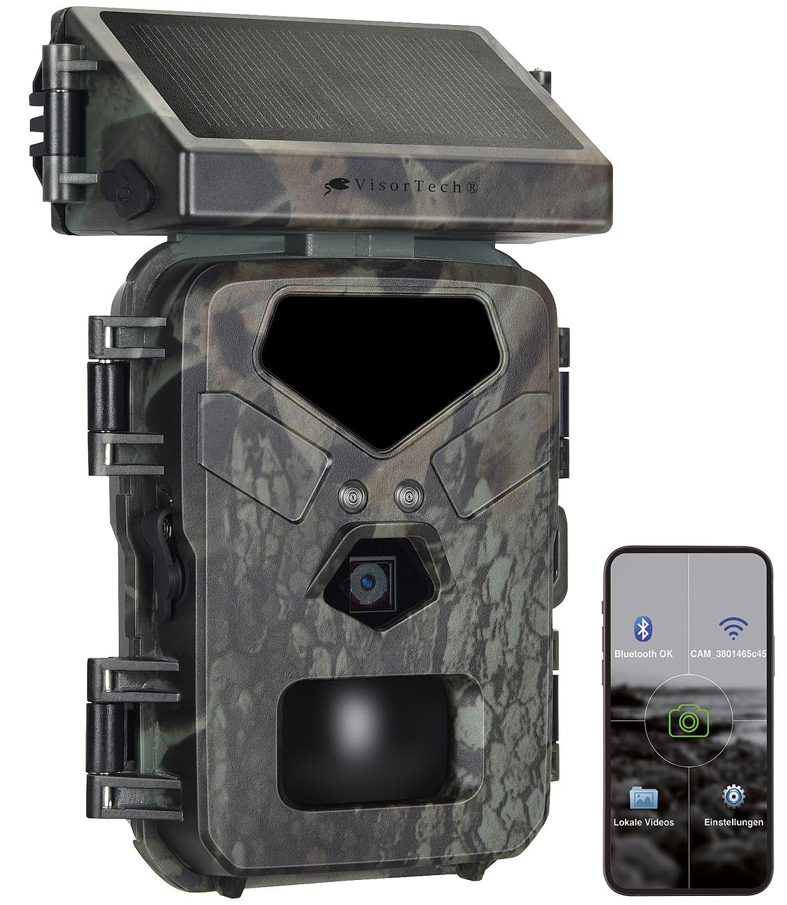 VisorTech wildlife cameras: WLAN 4K wildlife camera with solar panel, high-power no-glow LEDs, app (wildlife camera with solar, night vision, wildlife)