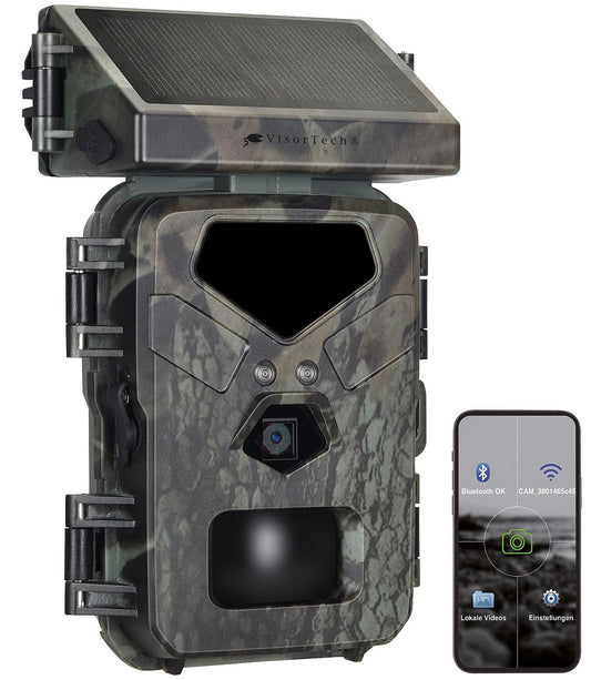 VisorTech wildlife cameras: WLAN 4K wildlife camera with solar panel, high-power no-glow LEDs, app (wildlife camera with solar, night vision, wildlife)