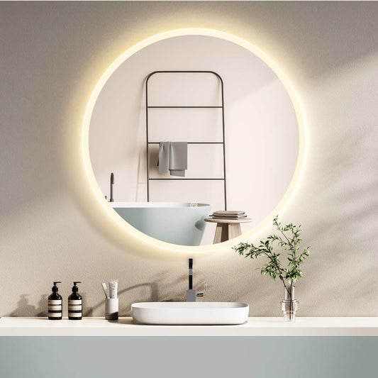 HOKO round 60cm LED bathroom mirror with touch switch+memory function+lighting change 2700-6500K warm white-cool white-neutral
