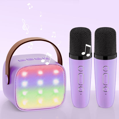 Wowstar Karaoke Machine with 2 microphones, [Premium Version] Bluetooth Karaoke Machine for kids and adults with voice changing effects & LED lights Boys Girls Gifts Home Party (Purple)