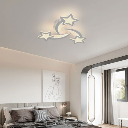 Lovely dimmable LED ceiling light with remote control, 30W modern star design ceiling lamp, white starry sky light ceiling lighting for children's room bedroom dining room.