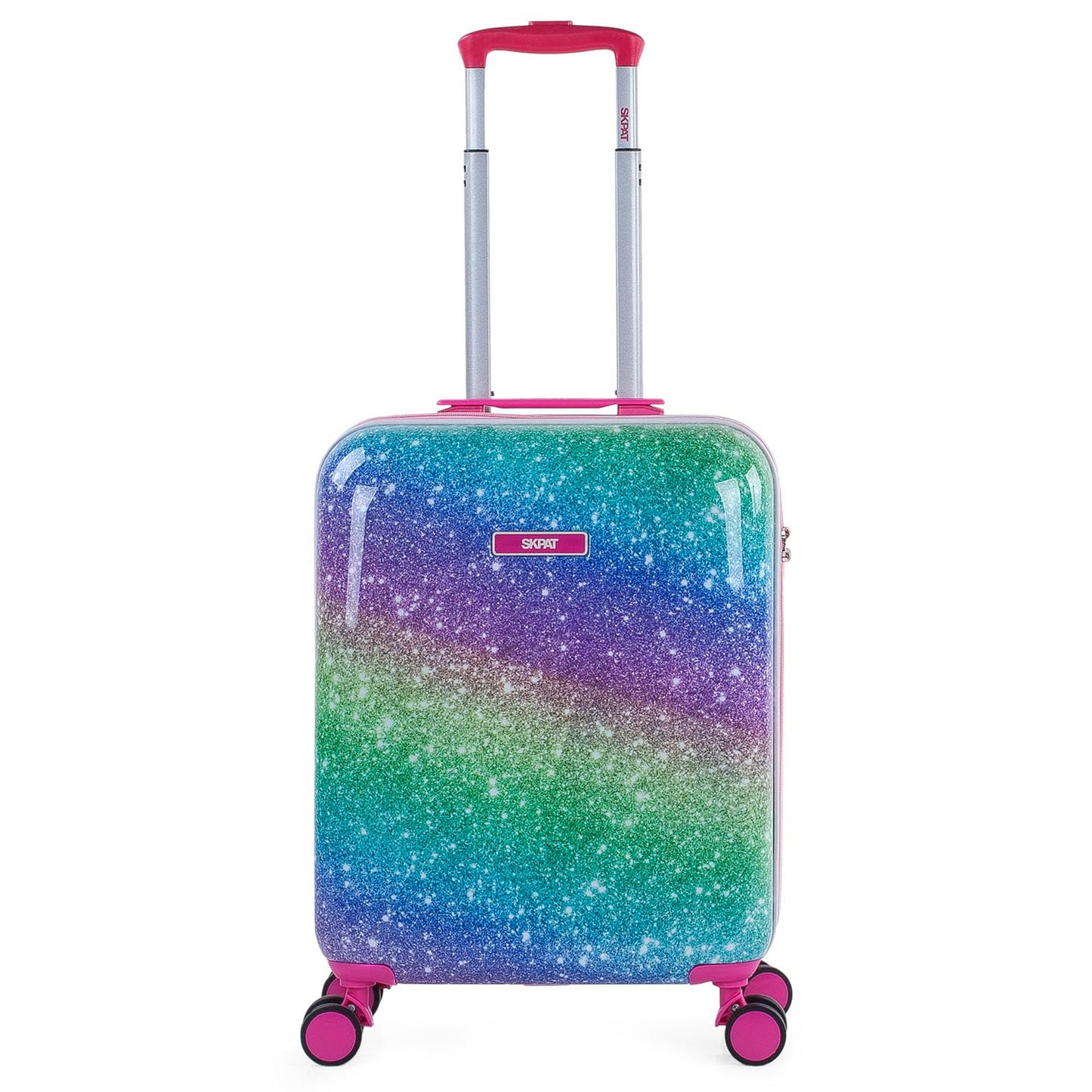SKPAT - Children's suitcase, Rolloffs style carry-on trolley for girls, lightweight kids trolley, hand luggage, compatible with Ryanair TSA combination lock, Fuchsia.