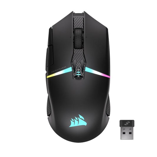 CORSAIR NIGHTSABER WIRELESS RGB FPS/MOBA Gaming Mouse - 26,000 DPI - 11 Programmable Buttons - Up to 100 Hours of Battery Life - iCUE Compatible - PC, PS5, PS4, Xbox - Black