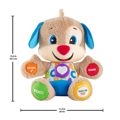 Fisher-Price Laugh & Learn Smart Stages Puppy with three levels | talking plush toy with music as kids' and baby toy | Interactive teddy bear, French version, FPM44