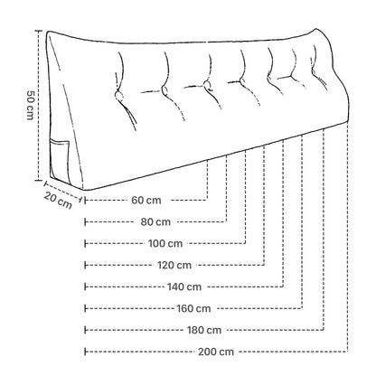 VERCART back cushion wedge cushion backrest pillow for bed sofa headboard padded bed pillow wall pillow sofa cushion large back cushion couch cushion decorative pillow corduroy azure blue 80cm