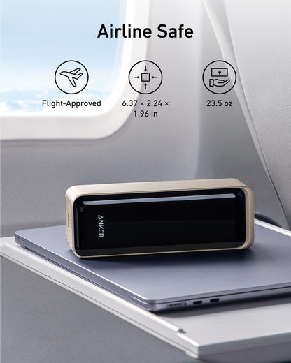 Anchor Prime Powerbank, 27.650mAh (250W) 3-Port Powerbank, With App, Compatible with MacBook Pro/Air, iPhone 15/14 Series, Galaxy, Dell, AirPods, and more (charging dock sold separately) (Gold)