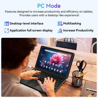 Whitedeer Android 15 Tablet 10 inch 22GB+128GB+1TB TF Octa Core and Widevine L1, Wi-Fi 6G/BT 5.3, 6200mAh Gaming Tablet Android, Dual 5+8MP, Computer mode supported - Black