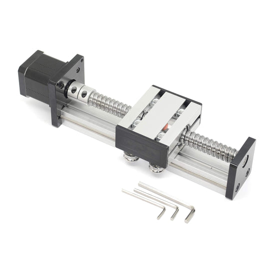 150mm effective length Linear rail guide ball screw SFU1605 with NEMA17 stepper motor for DIY CNC router parts X Y Z linear stage actuator(Size:150mm-NEMA17)