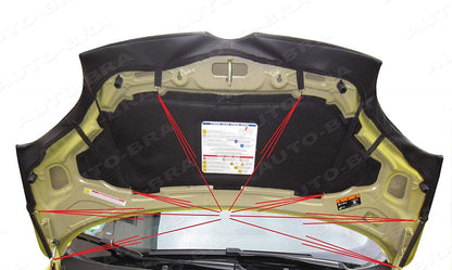 AB3-00467 Car Bra compatible with Fiat Panda built from 2011 onwards. Hood shield for protection against stone chips. Tuning Bonnet Bra.