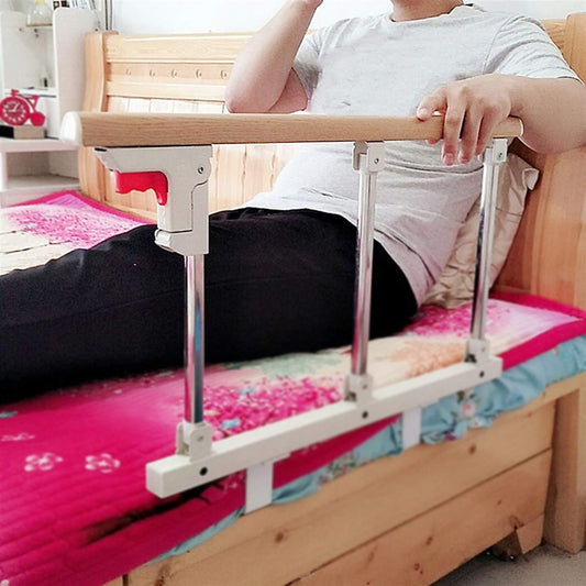 AMSXNOO Bed rail for elderly, guard rail bed foldable adult safety support handle protection folding bumper for home care in hospital, 70x40cm (Color: Yellow)