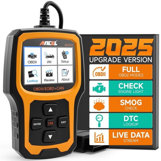 ANCEL AD410 Enhanced Auto OBD2 Diagnostic Tool, Read OBDII/EOBD Error Codes, 8 Languages, DTC Car Diagnostic Tool for All Vehicles after 2002 (Black/Yellow)