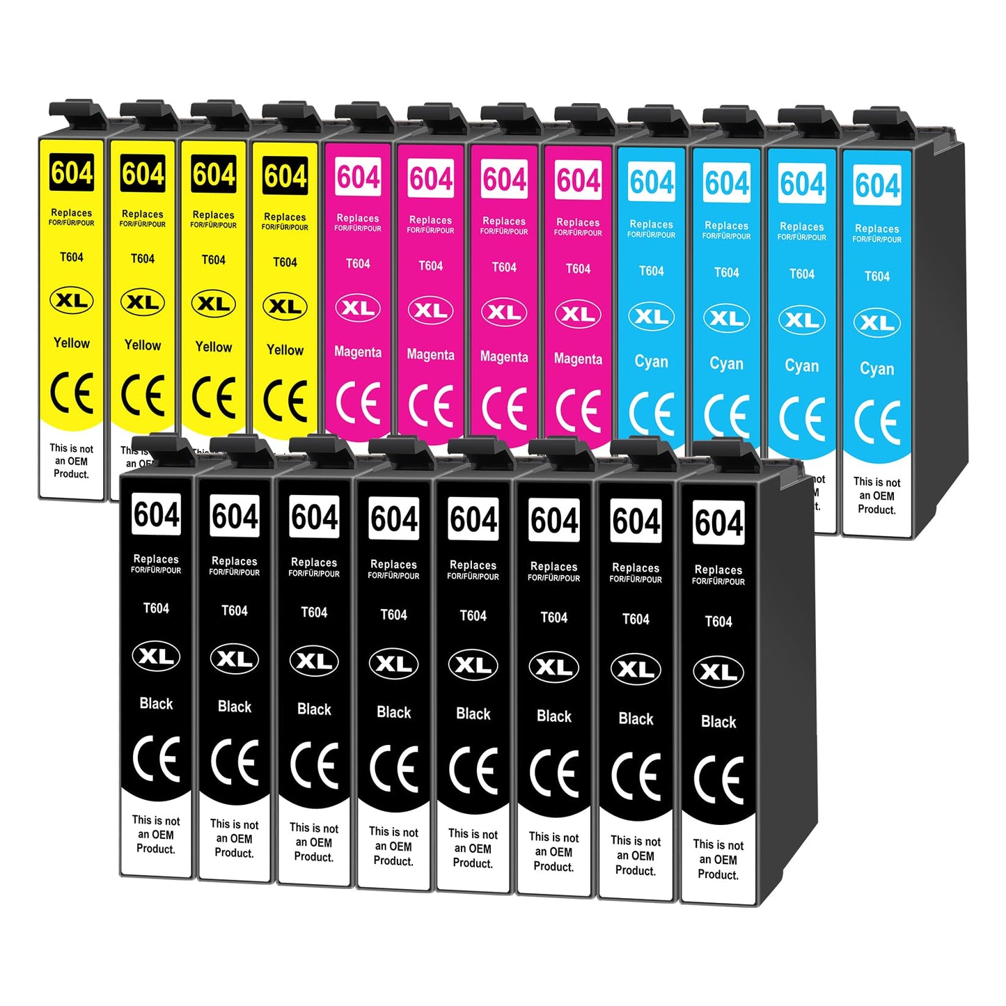 Yowell 20x 604XL printer cartridges Compatible with Epson 604XL 604 XL for Epson Expression Home XP-3200 XP-3205 XP-4200 XP-4205 XP-2200 XP-2205, Workforce WF-2910 WF-2930 WF-2950