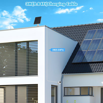 Solar panel for eufy camera, 5W solar panel for Eufy E, 2C/2C Pro, 2/2Pro, E20/E40, Solo, SoloCam spotlight, IP65 waterproof for Eufy with micro-USB connection and (6W white)