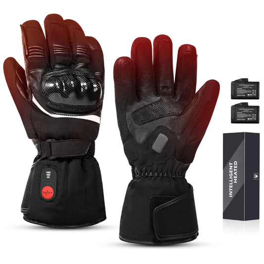 Heated gloves Rechargeable motorcycle gloves Waterproof cycling gloves Men Women Winter gloves for skiing, hunting, fishing, Raynaud's disease, arthritis M Black