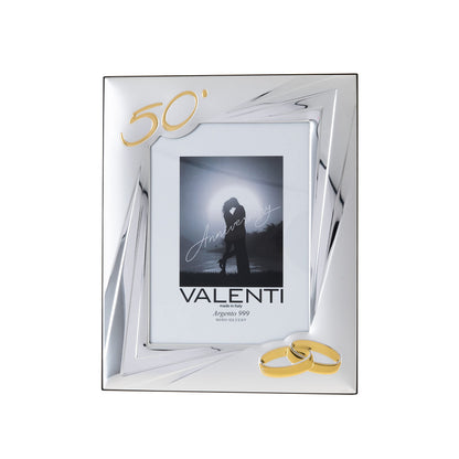 Valenti&Co silver picture frame, 18 x 24 cm. Perfect as a gift for the golden wedding anniversary - 50 years of marriage or for the 50th parent, grandparents, or mom and dad.