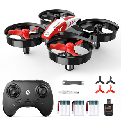 Holy Stone HS210 Mini Drone for Kids Beginners, RC Quadcopter with 3 Batteries Long Flight Time, Automatic Altitude Hold, 3D Flips, Headless Mode, One Key Start Gift Toy for Boys Girls Red, C0