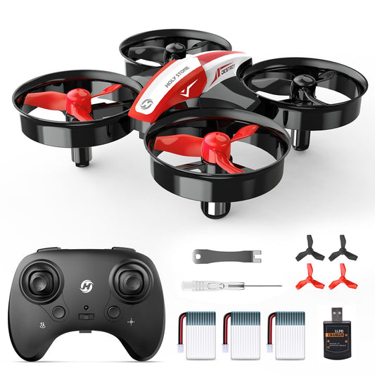 Holy Stone HS210 Mini Drone for Kids Beginners, RC Quadcopter with 3 Batteries Long Flight Time, Automatic Altitude Hold, 3D Flips, Headless Mode, One Key Start Gift Toy for Boys Girls Red, C0