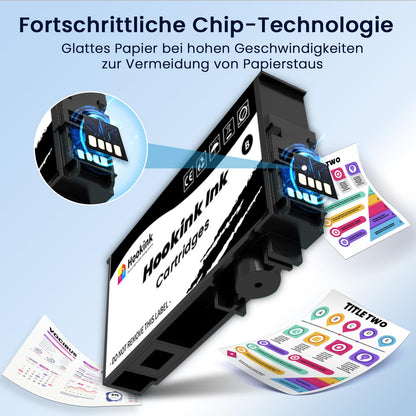 Hookink 405XL multipack compatible for Epson 405 XL printer cartridges for Workforce Pro WF-3820 WF-3825 WF-4820 WF-4825 WF-4830 WF-7830 WF-7835 WF-7840 (3 black 1 cyan 1 magenta 1 yellow)