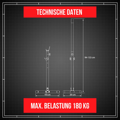 K-Sport: Barbell rack up to 180kg capacity I Squat rack for barbell training I Barbell stand for effective muscle training I Squat stand, including E-Book.