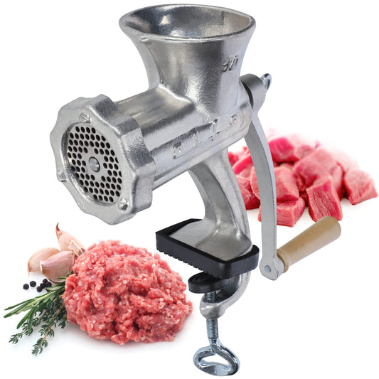 KADAX cast iron meat grinder, 6 sizes, manual meat machine with table clamp, vintage meat grinder, galvanized grinding machine, meat grinder (size 10)