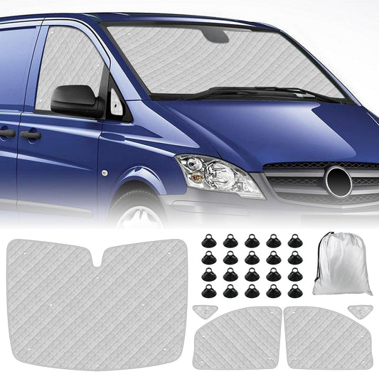 Opaltool Thermal Mat for Driver's Cabin Interior for 2003-2014 Mercedes-Benz VITO II W639/Viano, 5-piece UV & Water Protection Sunshade Front Windshield Interior for RV Privacy & Temperature Control.