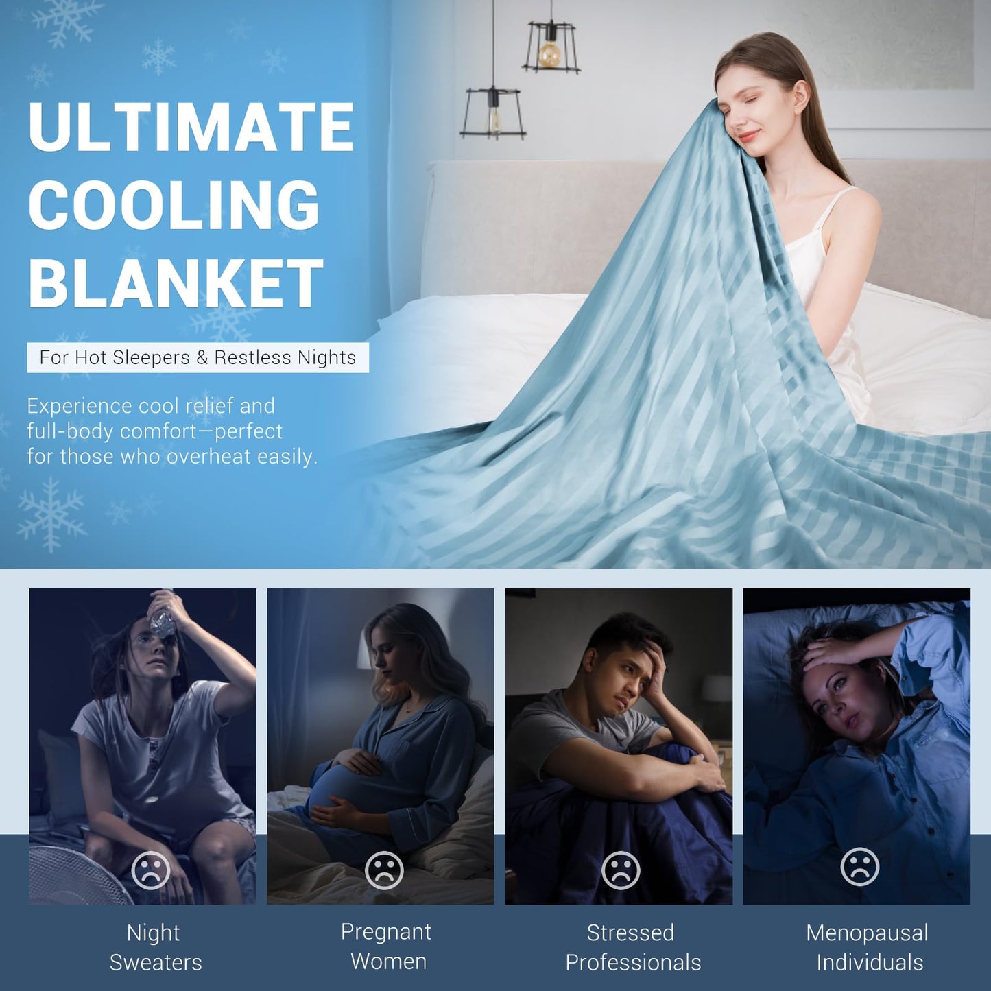 Elegear Cooling Blanket Summer Blanket - Japanese Arc-Chill 3.0 cooling fibers Q-Max>0.5 double-sided Self-cooling Blanket for Better Sleep Hypoallergenic and Breathable Soft Throw Blanket 150 x 200 cm