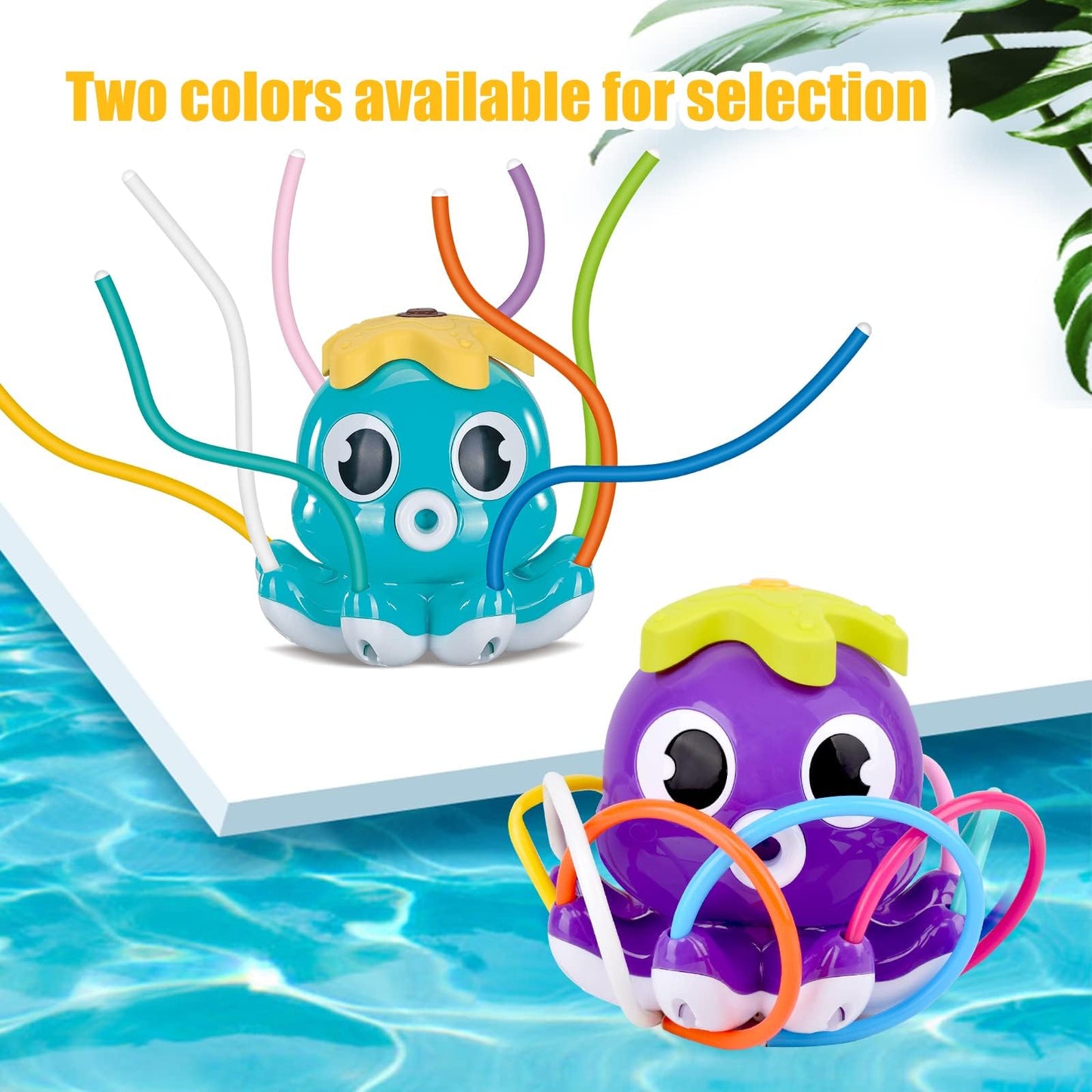 Tosekry Sprinkler Toy for 3 4 5 6 7 8 years old, Water Toy for Kids Outdoor Toy for 3-8 years old, Children's Toy for 3 year olds Lawn Sprinkler Outdoor Games for Kids (Blue Octopus)