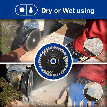 SHDIATOOL 230mm Diamond Cutting Disc with Turbo Sloped Protection Teeth for Concrete Brick Tile Granite Marble Masonry