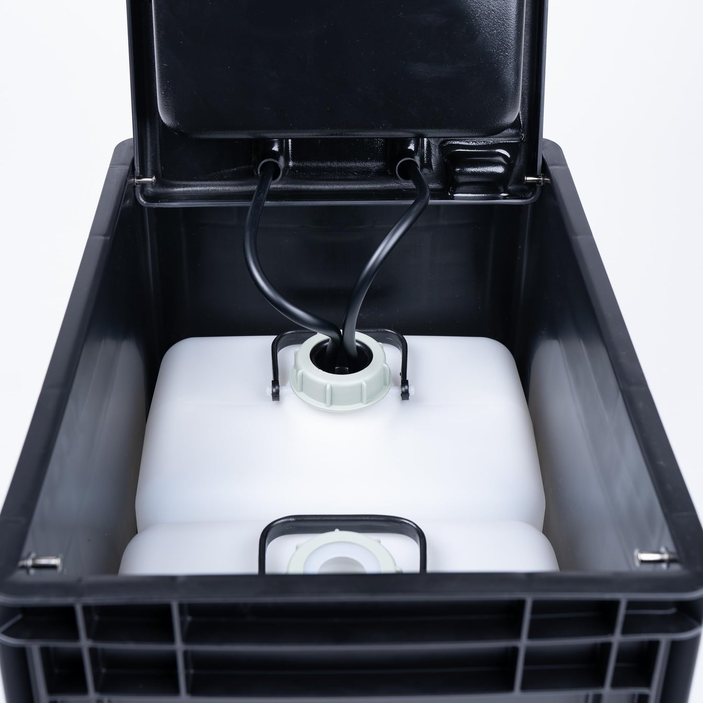 BOXIO - WASH: Portable 40x30 sink, camping washbasin with pump without electricity, camping accessory in Eurobox for van conversion, hairdresser or outdoors at festivals & garden, sink as camping gadgets