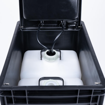 BOXIO - WASH: Portable 40x30 sink, camping washbasin with pump without electricity, camping accessory in Eurobox for van conversion, hairdresser or outdoors at festivals & garden, sink as camping gadgets
