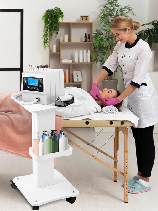 Kalolary Beauty Salon Trolley Portable Cart with Storage Shelf & Universal Wheel Equipment Cart Stylist Rolling Cart for Beauty Tools.