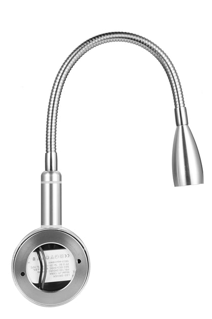 Meanyee touch switch stepless dimmable flexible gooseneck reading lamp wall mounted wall lamp bedside lamp eye care with dim blue LED display