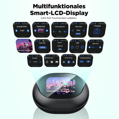 MINISO MS188 AI Translator Headphones, 3-in-1 translation headphones for 134 languages with LCD touchscreen, Bluetooth 5.4 language translator headphones, suitable for studying, traveling, and business.