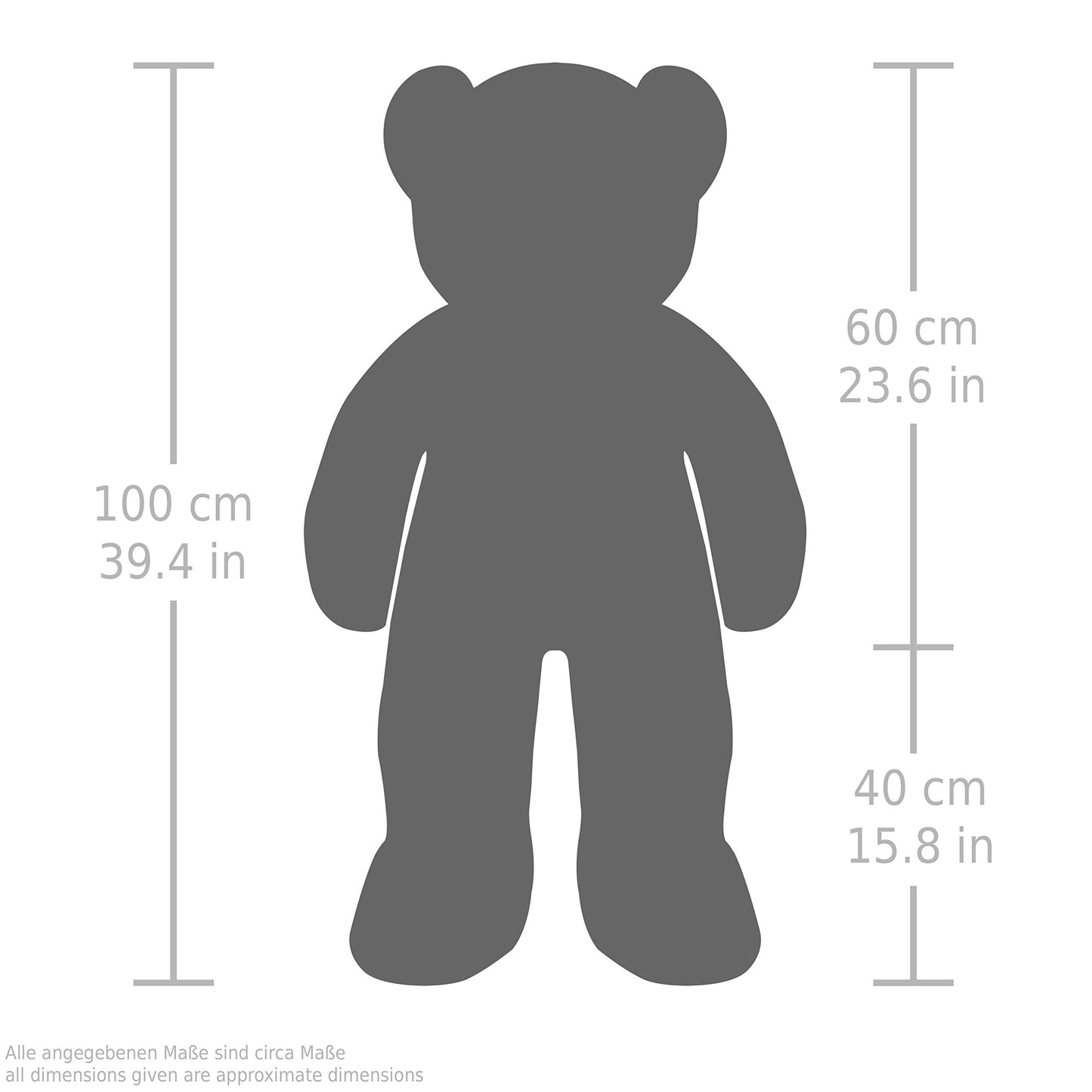 BRUBAKER XXL Panda 100 cm large plush toy stuffed animal teddy bear