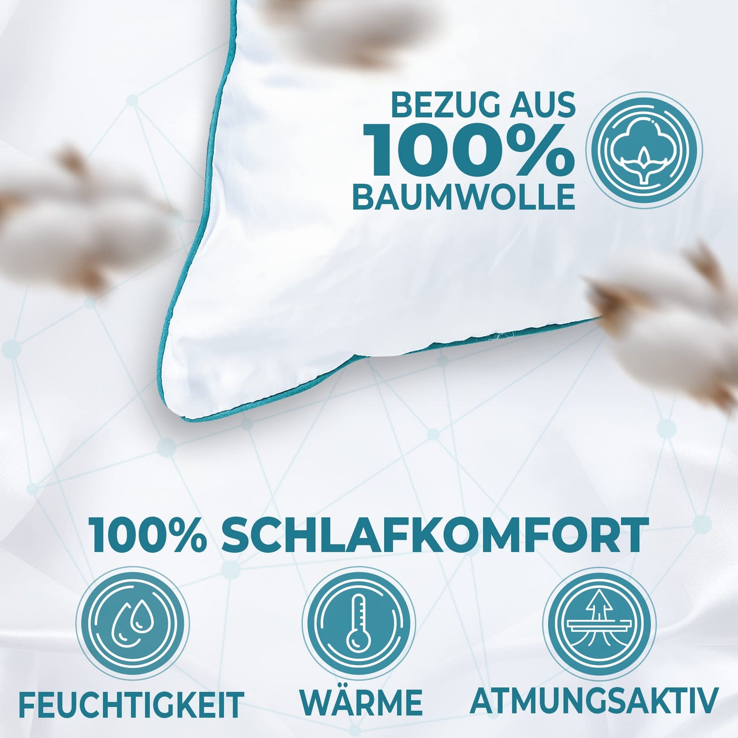 KNERST® 2-piece dream pillow set for snuggling - pillow 80x80 cm for irresistibly soft nights - ergonomic sleep pillow perfect for any sleeping position - cushion, Öko-Tex, Made in Germany.