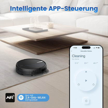 AIRROBO robot vacuum with mopping function, P30 vacuum robot with 3000Pa suction power, 120min runtime, sweep, vacuum, mop 3 in 1 robotic vacuum cleaner for pet hair, carpet, hard floor.