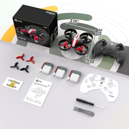Holy Stone HS210 Mini Drone for Kids Beginners, RC Quadcopter with 3 Batteries Long Flight Time, Automatic Altitude Hold, 3D Flips, Headless Mode, One Key Start Gift Toy for Boys Girls Red, C0