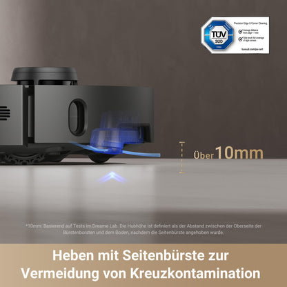 Dream X40 Master Robot Vacuum with Mopping Function, 28cm compact base station, automatic refilling and emptying, intelligent navigation, 12,000Pa strong suction power, self-cleaning mop.