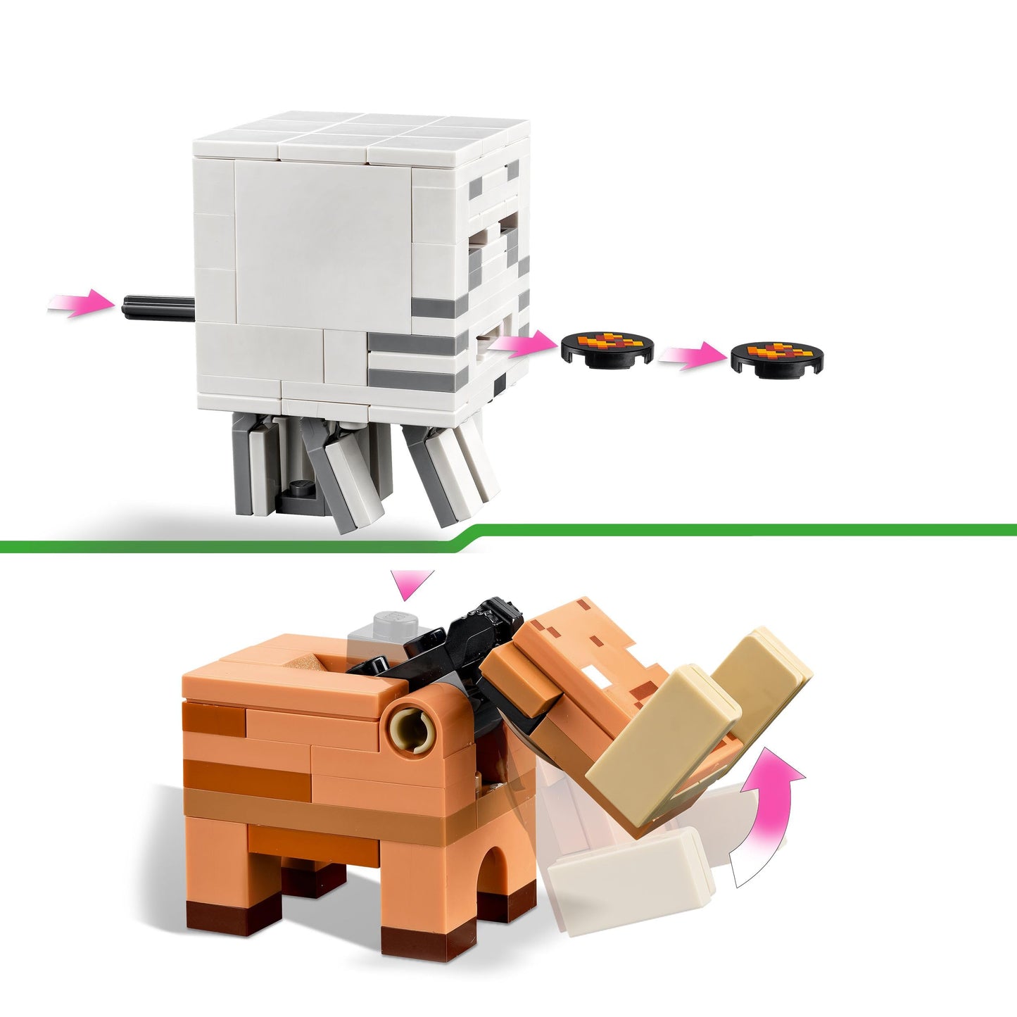 LEGO Minecraft Ambush at the Nether portal - Toy with Orc Warrior figure, Hoglin, and Ghast - Buildable set with 2 Magma cubes - Gamer gift for boys & girls ages 8+ - 21255