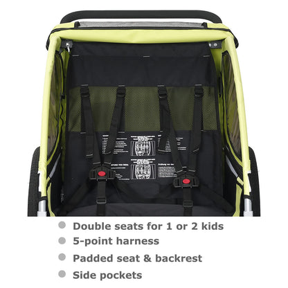 Tiggo S2 child trailer with suspension jogger 2 in 1 child buggy bike trailer trailer 360° rotatable