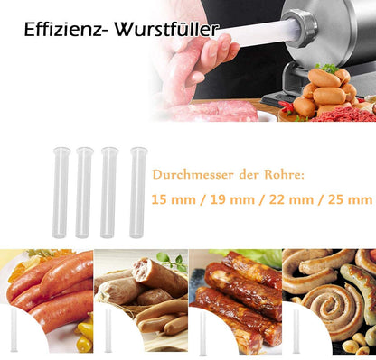 RELAX4LIFE 3 kg Sausage Stuffer Manual, Sausage Filling Machine with 4 Filling Tubes, Sausage Injector for Butcher Shop & Bakery & Kitchen & Restaurant, Sausage Press with Table Clamp, Sausage Maker made of Stainless Steel & Aluminum
