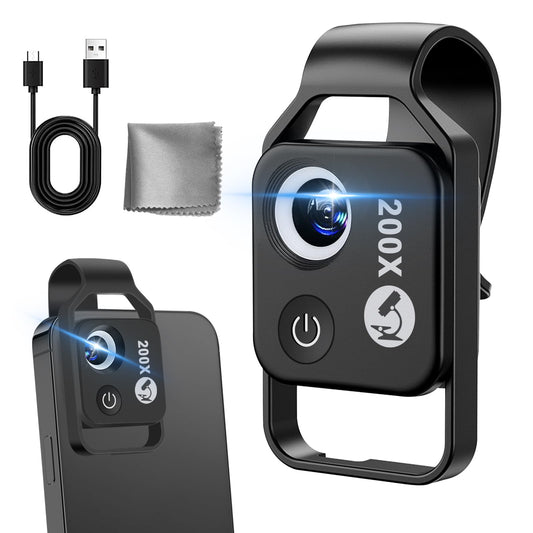 200X mini microscope for smartphone, USB mobile phone microscope for smartphone HD mini microscope, explore Micworld with 200X smartphone microscope.